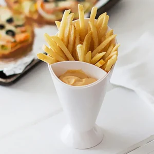 French Fries Cup potato Fries Holder with ketchup Holder for Sauce (Random Color )