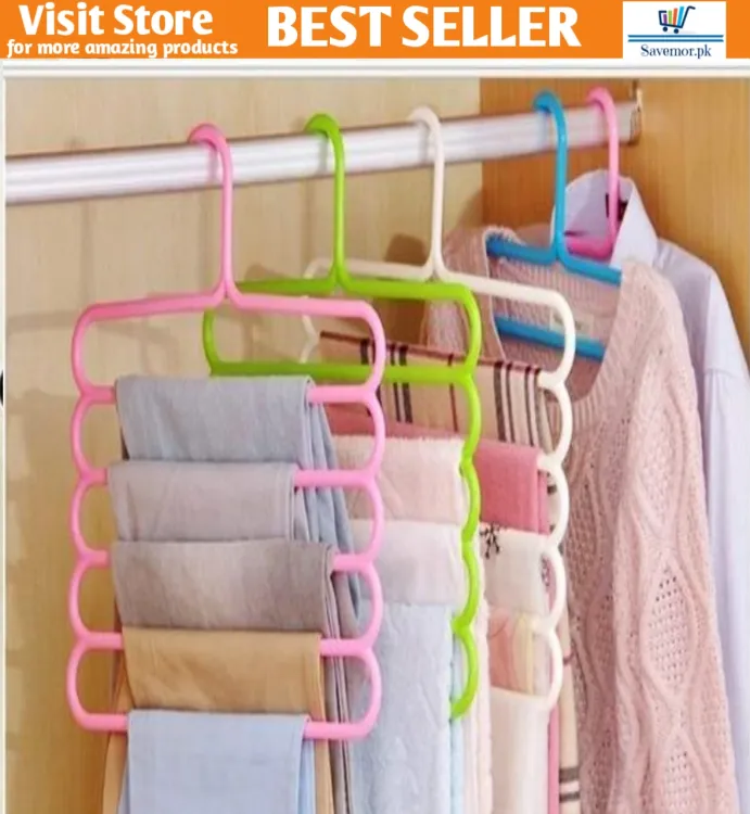 5 Layer Magic Hangers Hanger: Anti-Slip Multi-Purpose and Multi-Functional Magic Multiple Layer Trousers Hangers Hanger