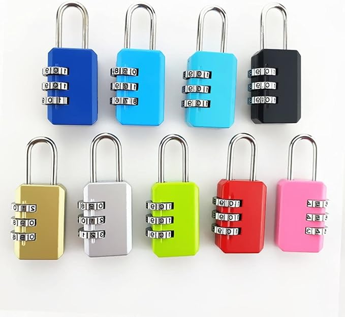 Greatangle-UK 3 Digit Code Combination Padlock For Luggage Combination Number Lock Padlock For Zipper Bag Suitcase Drawe