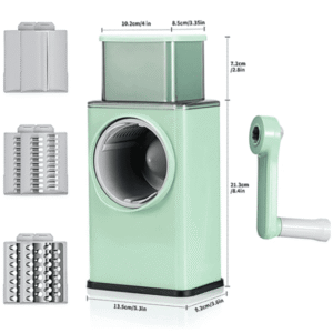 Vegetable Cutter Multifunctional Manual Rotary Cheese Grater Shredder - Wider Hopper Round Mandolin Drum Slicer Cutter f