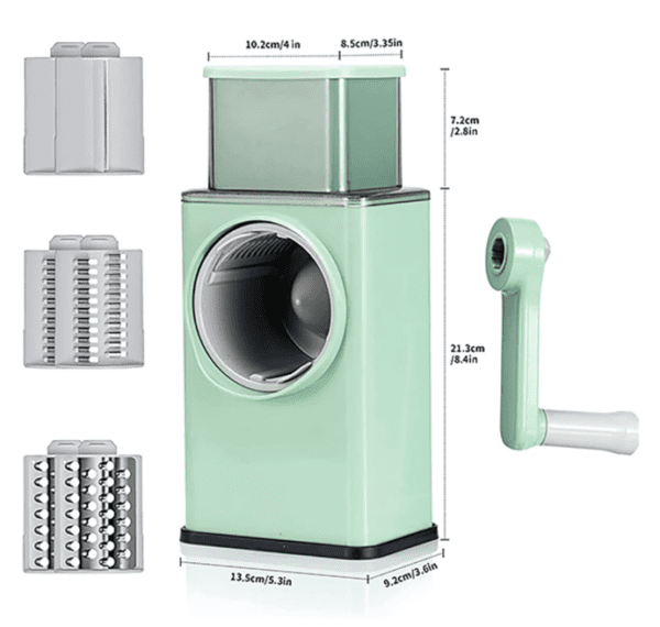 Vegetable Cutter Multifunctional Manual Rotary Cheese Grater Shredder - Wider Hopper Round Mandolin Drum Slicer Cutter f