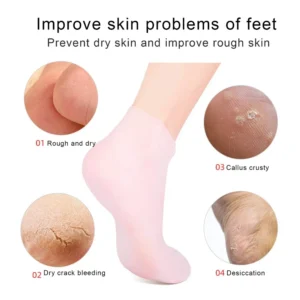 (Combo Pack - Hight Quality) Moisturizing Glove and Socks Set, Silicone Gel Spa Socks For Dry Cracked Skin & Silicon
