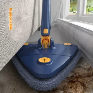 Extendable Triangle Mop 360 Twist Squeeze Window Glass Toilet Bathroom Floor Household Cleaning Ceiling Dusting (Random