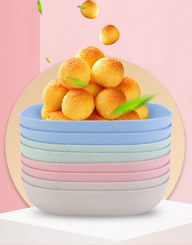 10Pcs Multi-function Eco-Friendly Colored Plastic Bone Dish Household 6 Inch Small Plate Small Dish Snack Cake Plate Tab