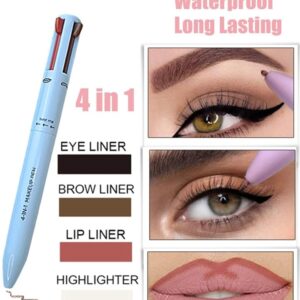 4 in 1 Waterproof Makeup Pen Eyebrow Pencil Long Lasting Easy Lip Color Liner Highlight Lying Silkworm Eyeliner Pen Make