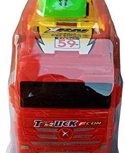 Double decker Trailer Truck | Car Carrier Truck with 4 Cars Included Toy for Kids (Random color)