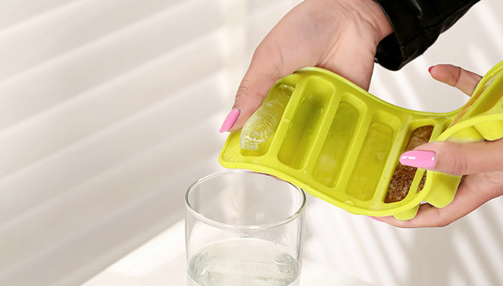 10 Grids Stick Shape Ice Tray Non-Stick | 10 Hole Finger Shape Cylinder Silicone Ice Cube