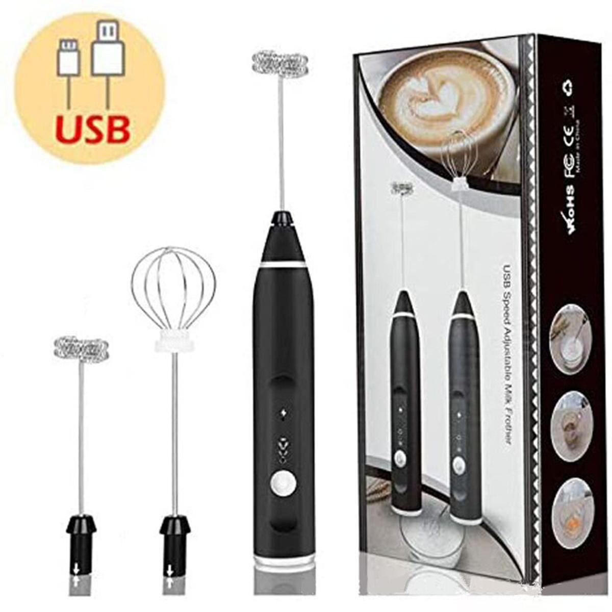 Handheld Electric Milk Frother Whisk Egg Beater USB Rechargeable Coffee Blender Household Milk Shaker Mixer Foamer Food