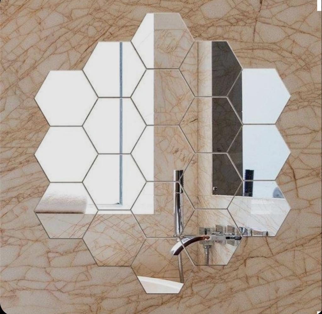Hexagon shape Acrylic mirror wall stickers