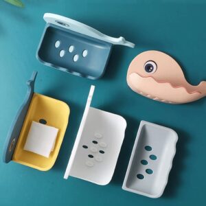 Little Whale Drain Storage Rack Dish Soap Holder for Bathroom and Shower Self Draining Waterfall Soap Tray Kitchen (Rand