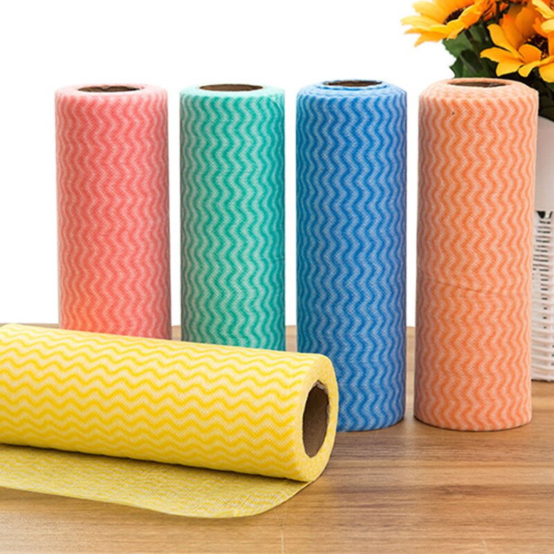 50 Sheet Roll Disposable Tissue Towel Paper Kitchen Cleaning Wipes (Random Color)