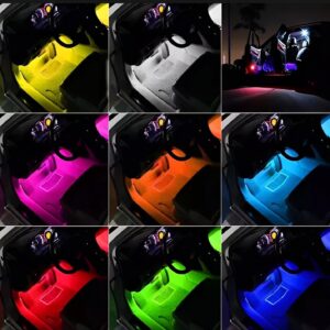 1set Car Rgb 48led Strip 5050smd 12w Decorative Auto Atmosphere Pathway Interior Ambient( Bluetooth Light)