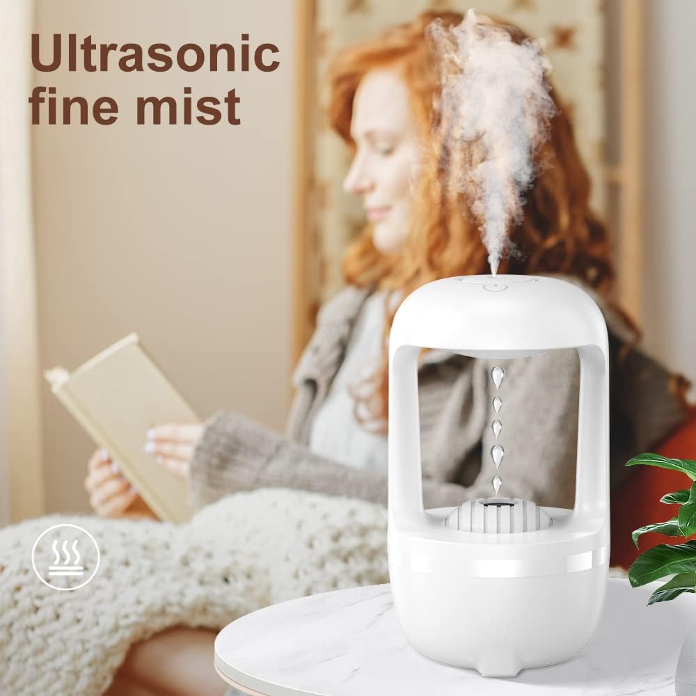 Cool Mist Humidifiers for Bedroom with Cute Water Drops & Light Effects, Small Room Air Diffuser for Baby, Home, Off