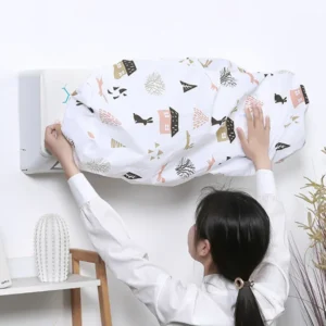 Ac Protective Dust Cover Cute Cartoon Printing Dust Cover for air condition (Random design & Color)1 ton