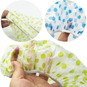 (pack of 6) Shower Caps Waterproof Shower Cap for Women Reusable Shower Hat Bath Caps with Elastic Band, Large Plastic L