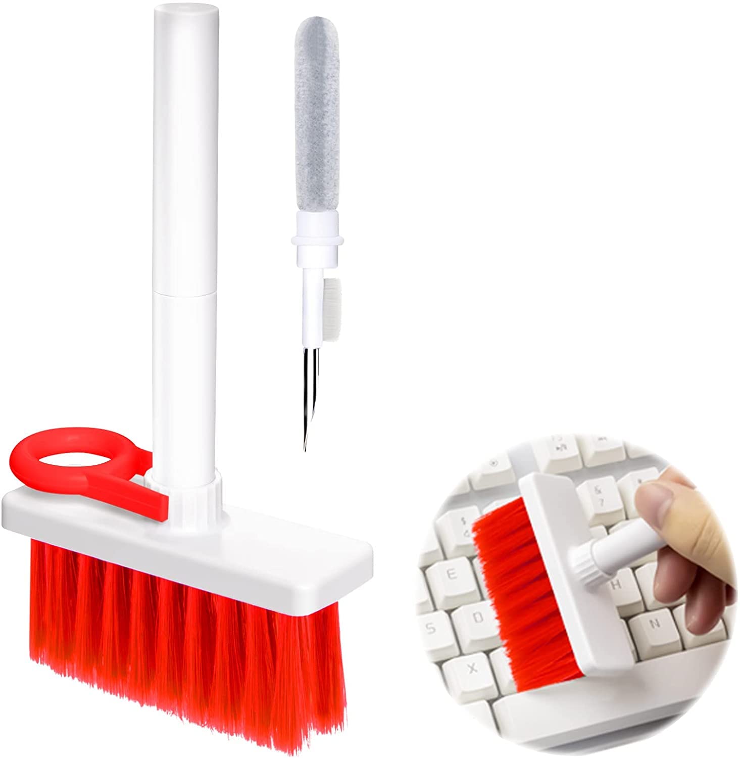 Soft Brush 5 in 1 Multi-Function Cleaning Tools Kit for Keyboard Earphone Cleaner Soft High-Density Brush Set (Random Co