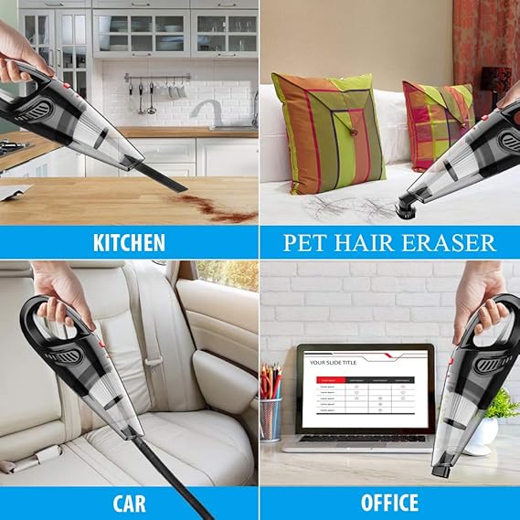 Handheld Vacuum, Hand Vacuum Cordless with High Power, Mini Vacuum Cleaner Handheld Rechargeable for Home and Car Cleani