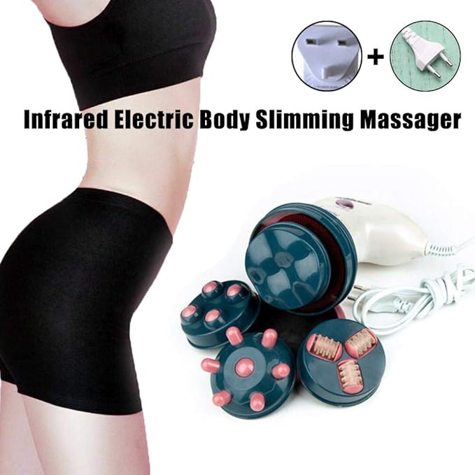 Electric Slimming Massager Handheld Body Weight Loss Professional Neck Shoulder Back Health Care Relaxation Tool with 4