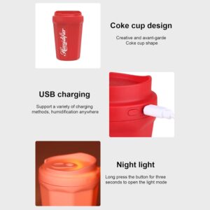 Coke Cup Humidifier Car Home USB Aroma Diffuser Summer Flame Air Coke Cup Cool Mist Bedroom Study Room Mini Humidifier (