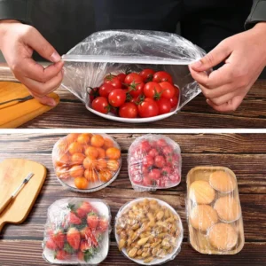 100pc Disposable Cling Film Cover Household Refrigerator Food Fruit Preservation Cover Dust-proof Plastic Fresh-keeping
