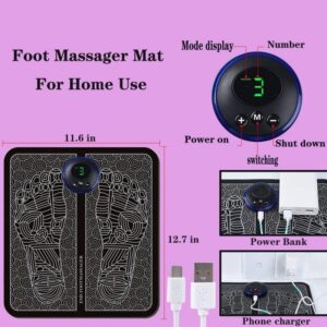 EMS Foot Massager Mat Electric USB Charging Smart Display Tens Acupuncture Feet Cushion Blood Circulation Pad Health Car