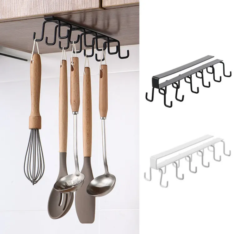 10 hooks Mug Cups Wine Glasses Storage Hooks Kitchen Utensil Ties Belt and Scarf Organizer Hanging Hook Rack Holder Unde