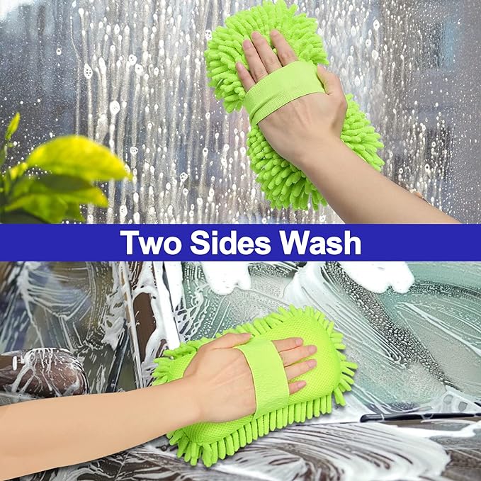 Spounge Fiber | Microfiber Wash Sponge Car Wash Sponge Microfiber Wash Mitt Scratch Free, Ultra Absorbent Microfiber Mit