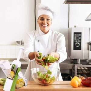 4 In 1 Vegetable Cutter Chopper Adjustable Multi-function Cutter Vertical Vegetable Cutter Kitchen Shredder Grater Artif