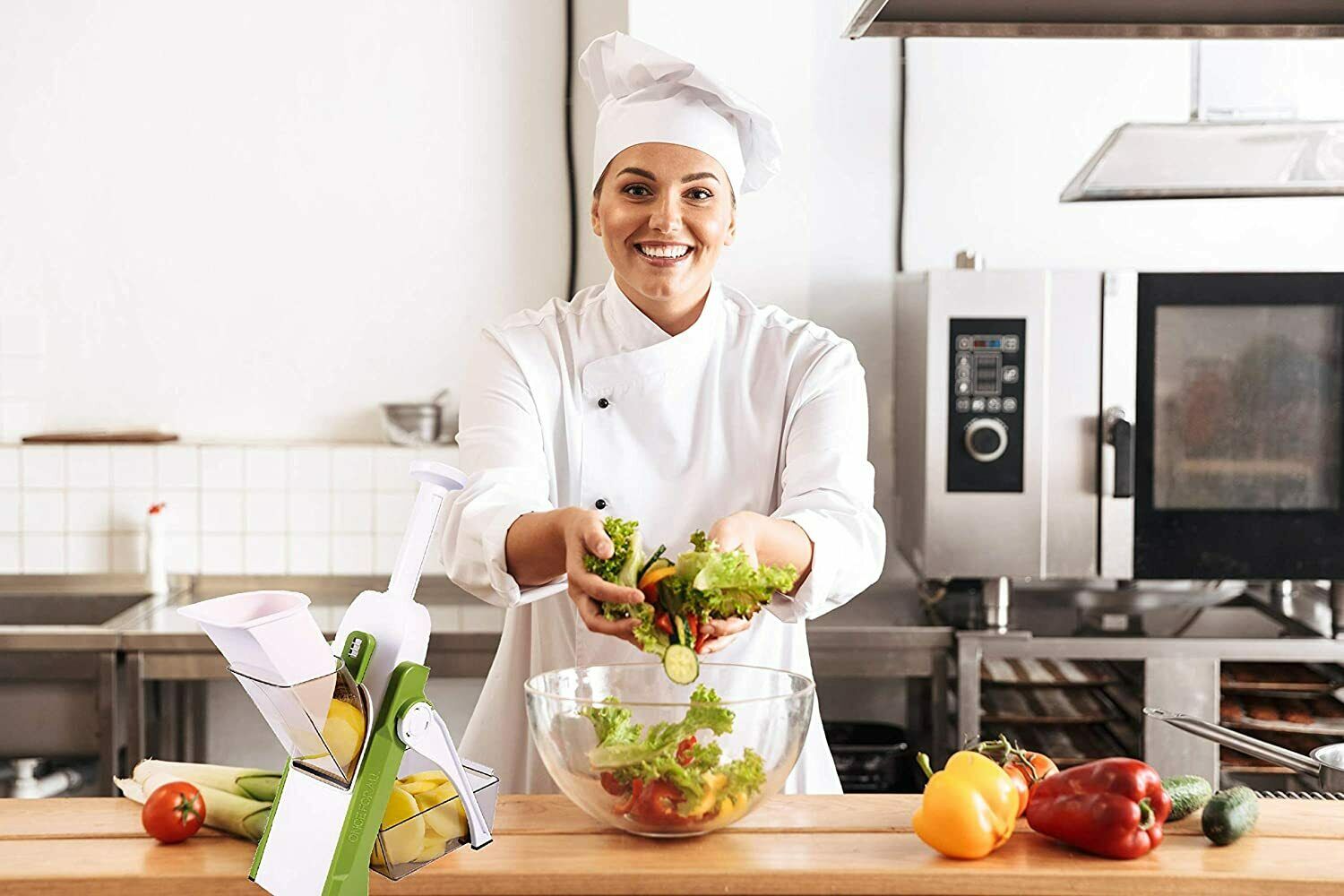 4 In 1 Vegetable Cutter Chopper Adjustable Multi-function Cutter Vertical Vegetable Cutter Kitchen Shredder Grater Artif