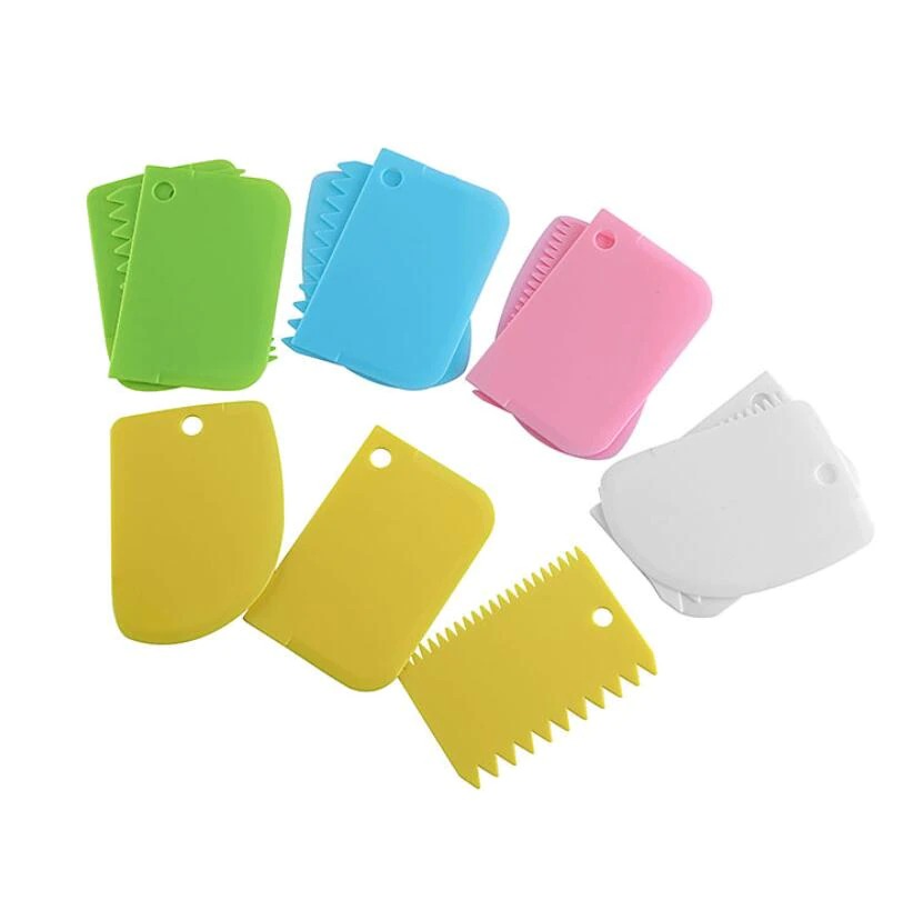 3PCS/Set DIY Cake Cream Scraper Set Cake Decorating Tools Multifunctional Irregular Teeth Edge Kitchen Baking Tool(Pack