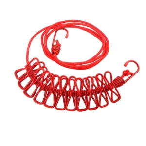 Portable Clothesline Clip - Elastic, Windproof Eco-Friendly Cloth Hanging Rope for Travel Home Use | After stretching it