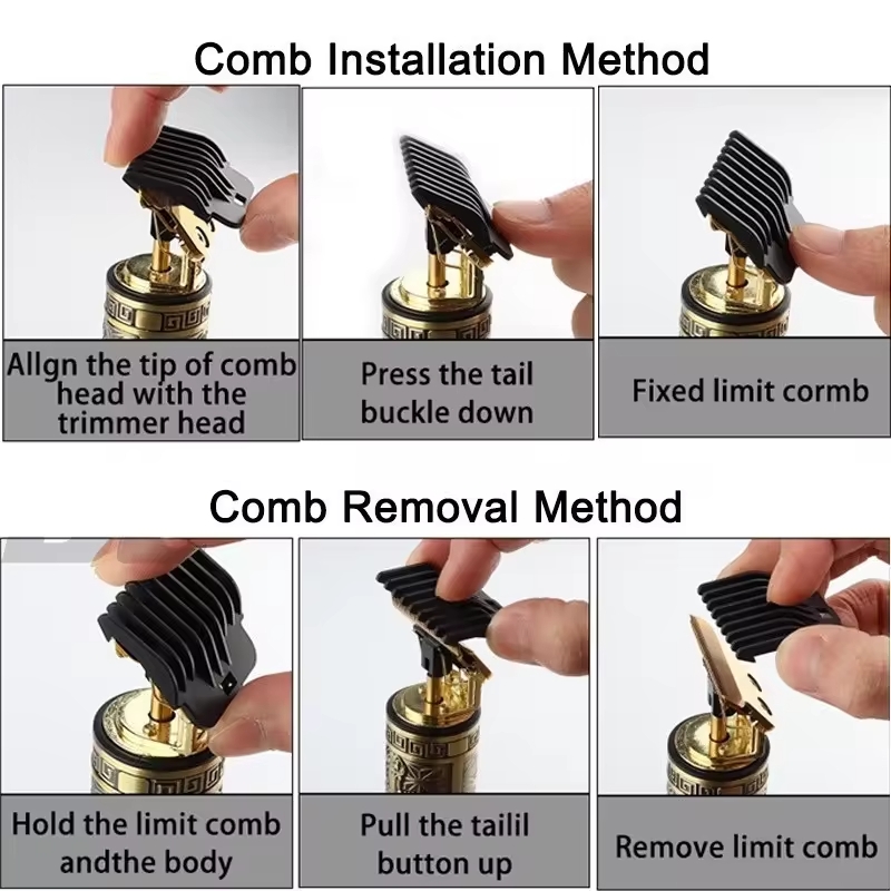 (plastic body) Vintage T9 Hair Trimmer Cordless Professional Hair Clippers Electric Trimmers For Men Metal head (random