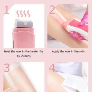 Refill Wax for Women, Roll On Wax Refill for Hair Areas of the Body, Roller Waxing Hair Removal Depilatory Refill Wax wi