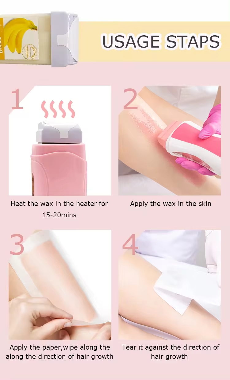 Refill Wax for Women, Roll On Wax Refill for Hair Areas of the Body, Roller Waxing Hair Removal Depilatory Refill Wax wi