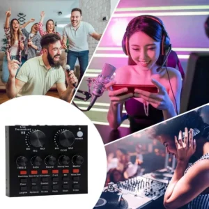Podcast Mic Set With Live Sound Card,condenser Microphone With Rechargeable 12 Kinds Of Auxiliary Background For Karaoke