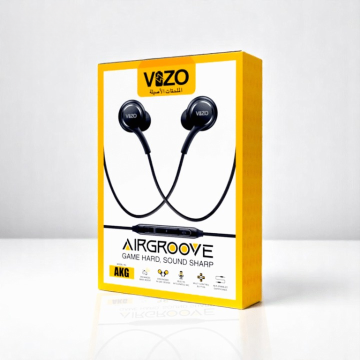 Airgrove AKG Wired Earphones | HD Stereo Sound | Deep Bass | Built-in Mic | 3.5mm Jack | Tangle-Free Cable | Hands-Free