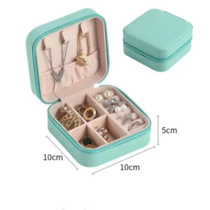 Jewellery Storage Box leather Jewelry Stand Earrings Ring Box Cosmetics Beauty Container Organizer (random color)Made in