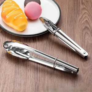 stainless steel BBQ tongs (chimta) | Kitchen Food Stainless Steel Tongs Tool Heat Bread Salad BBQ Baking Serving Utensil