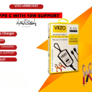 V4000 Dual Cable Clip Charger | Best Quality Type C Charger - 18W Charger - Vizo Charger | DC Clip Charger with Micro &a