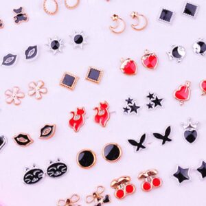36 Pairs Of Random Beautiful studs Silicon Back With Back Stopper