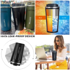 510ml Large-capacity Coffee Cup Keep Heat Stainless Steel Double-layer Smooth Edge Water Bottle Mug for Daily Use (rando