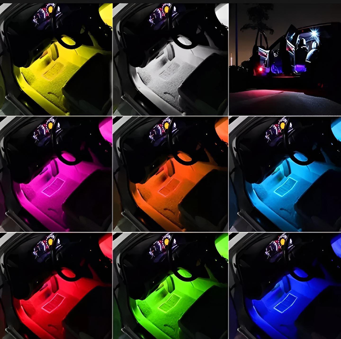Interior light (with remote) 12 led RGB LIGHT strip Without button for bike/car/jeeb and all vehicles (With Box Packing)