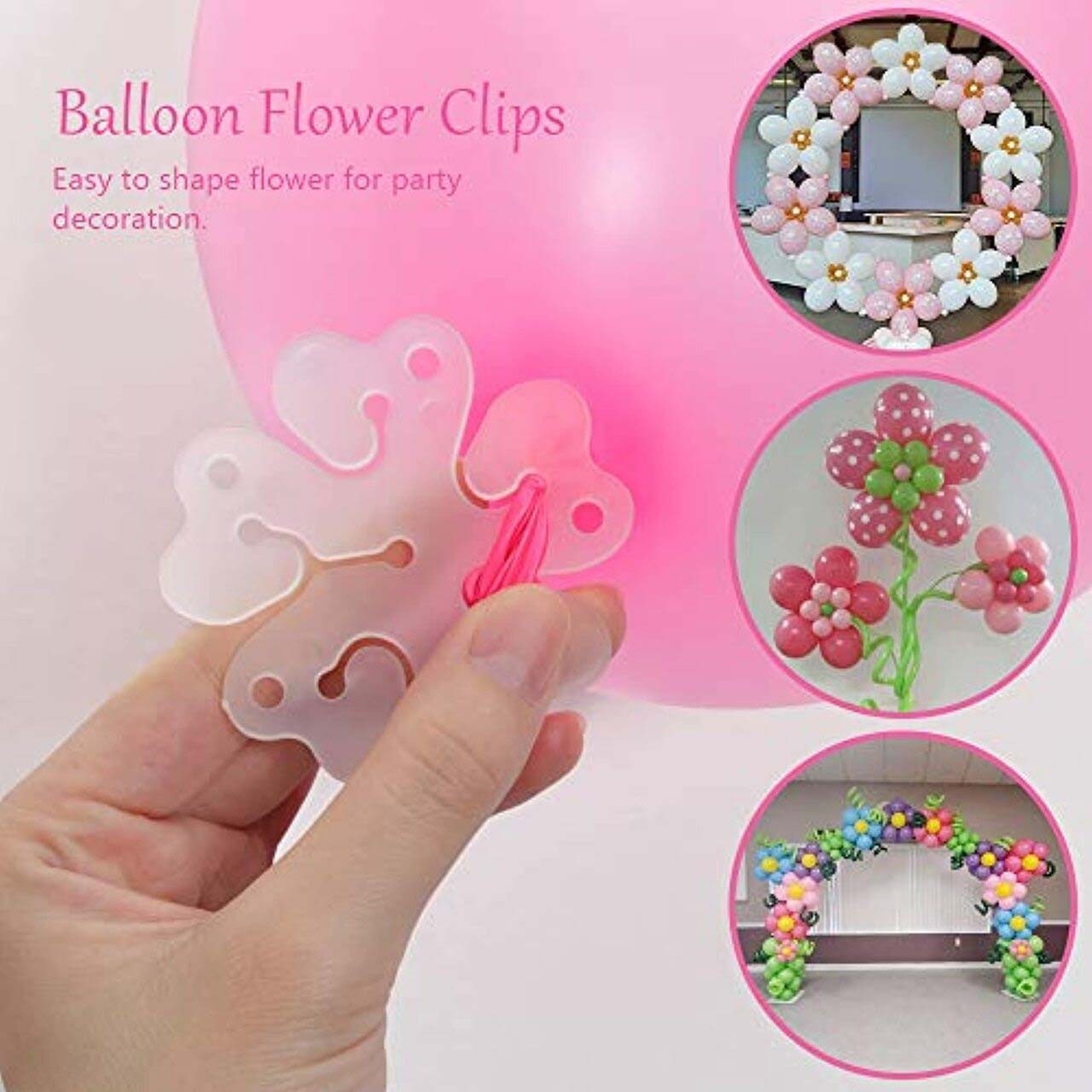 Pack Of 10pcs Balloons Clip - Flower Stand Clip Holder for Balloons - Balloons Tie Holder Birthday Wedding Party Decorat