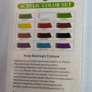 Acrylic Oil Glass Water Fabric Colour Paint Set ( 12ml - 12 Tubes )