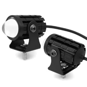 (1pcs) New Mini Driving Fog Light for All Motorcycle, Cars, Jeep Dual Function White-Yellow Lens Projectors Auxiliary Li