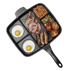 Frying pan 5-in-1 Multifunction Breakfast Fryer Pan Saucepan Flat Non-Stick Divided Frying Grill Pan Skillet Pan Eggs St