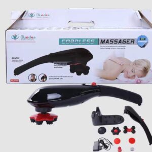 Blue idea Rechargeable Cordless Massager with different heads | Deep Massager for Muscles Neck Cordless Electric Body Ma