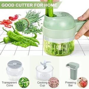 4 in 1 Handheld Electric Vegetable Cutter Wireless Food Processor for Garlic Pepper Chili Onion Celery Ginger Meat with