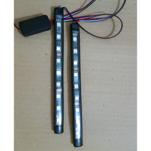 2Pcs RGB 17cm Silicon Flexible 9-LED Strip DRL Daytime Multicolor Light | SMD LED Fancy Light (RGB) For Car Bumper And B