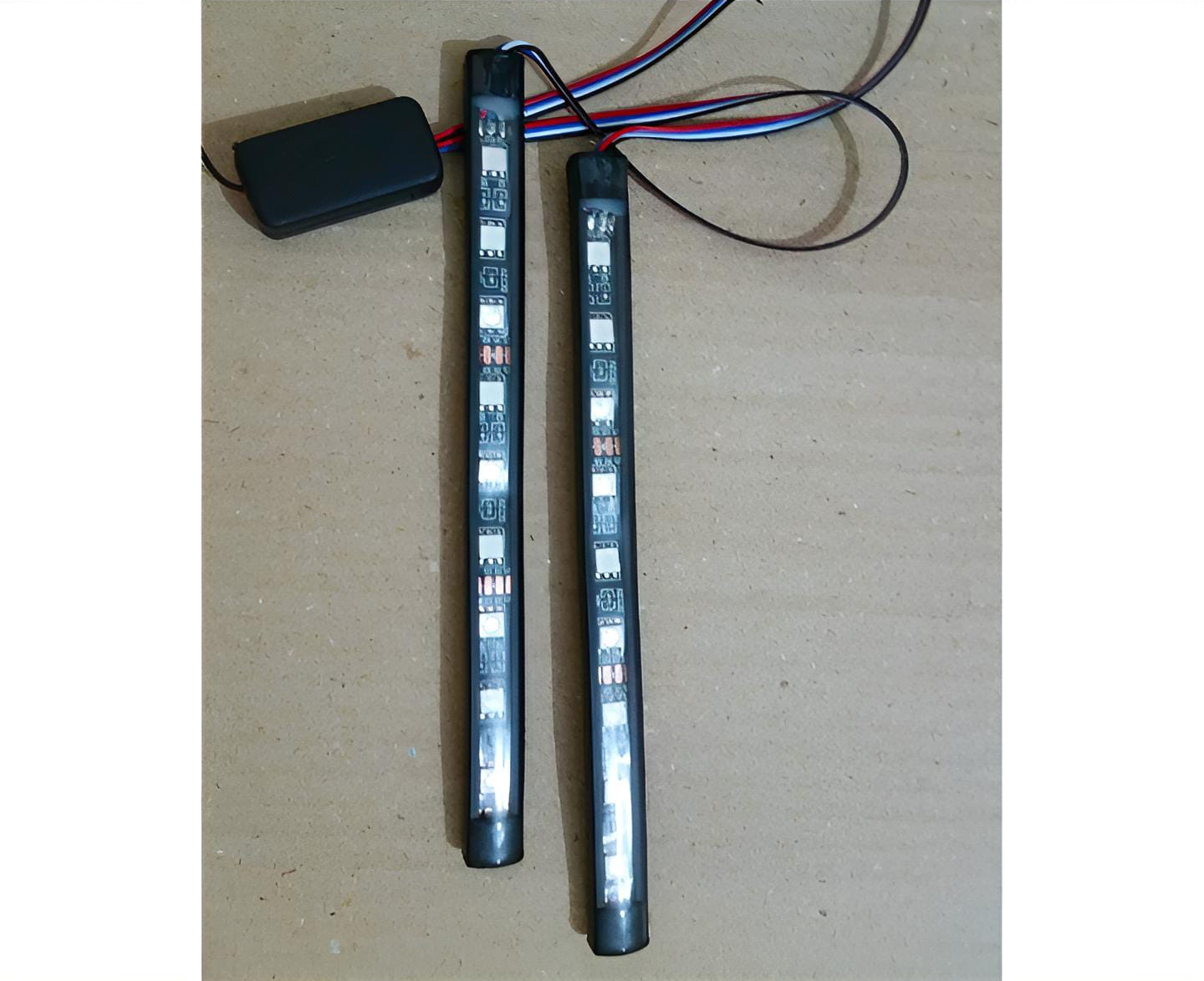 2Pcs RGB 17cm Silicon Flexible 9-LED Strip DRL Daytime Multicolor Light | SMD LED Fancy Light (RGB) For Car Bumper And B